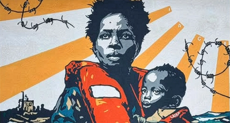 Murales Riace Humanity has no borders